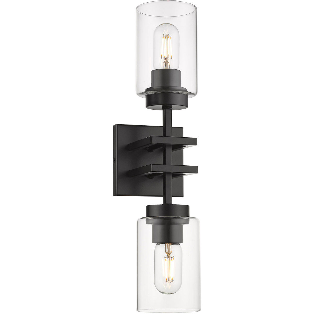 Golden Lighting 6070-2W BLK-BLK Tribeca 2 Light 19 inch
